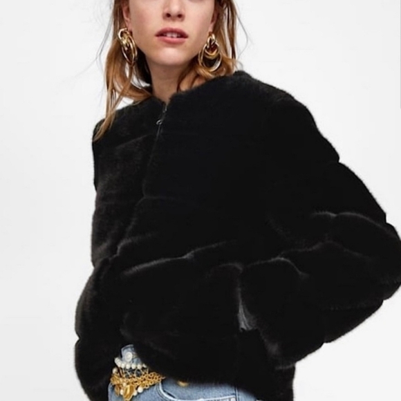 Zara Elegant Black Teddy Jacket - Picture 14 of 14